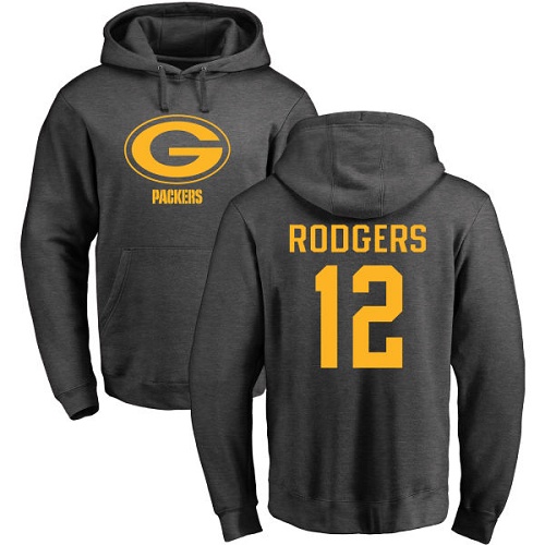 Green Bay Packers Ash #12 Rodgers Aaron One Color Nike NFL Pullover Hoodie